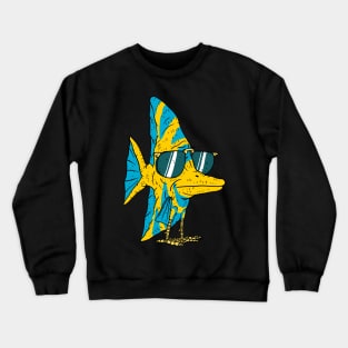 chicken fish friend. a fish with sunglasses. confused evolution. Crewneck Sweatshirt